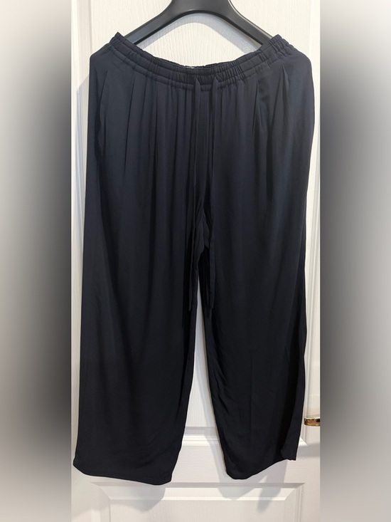 Vince Pants - Vince Navy Elastic-Waist Wide-Leg Jogger Pants